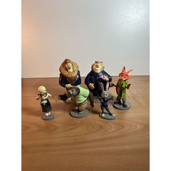 Disney Zootopia Collectable Cake Topper Action Figures Lot of 6 Nick Wilde Judy - Picture 1 of 10